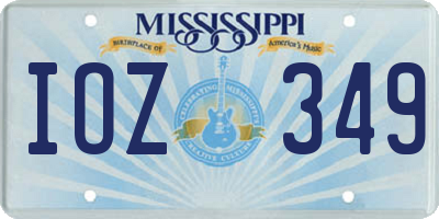 MS license plate IOZ349