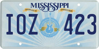 MS license plate IOZ423