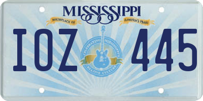 MS license plate IOZ445