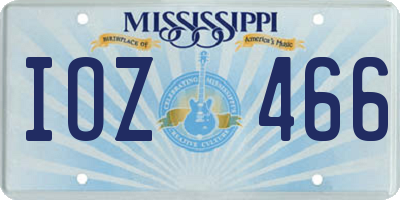 MS license plate IOZ466