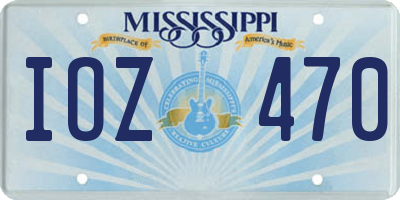 MS license plate IOZ470