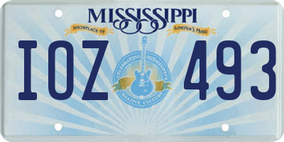 MS license plate IOZ493