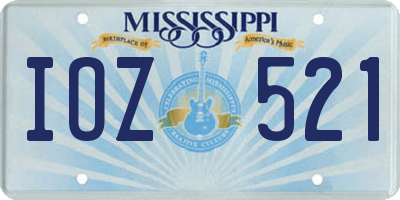MS license plate IOZ521