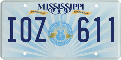 MS license plate IOZ611