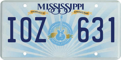 MS license plate IOZ631