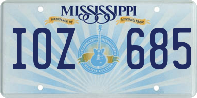 MS license plate IOZ685