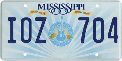 MS license plate IOZ704