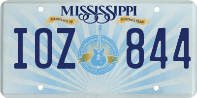 MS license plate IOZ844