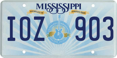 MS license plate IOZ903