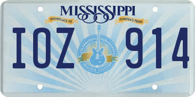 MS license plate IOZ914