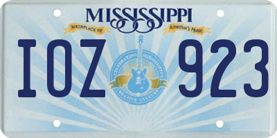 MS license plate IOZ923