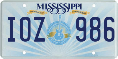 MS license plate IOZ986
