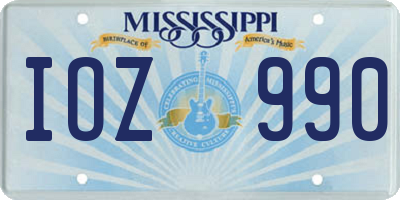 MS license plate IOZ990