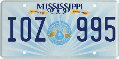 MS license plate IOZ995