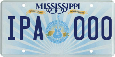 MS license plate IPA000