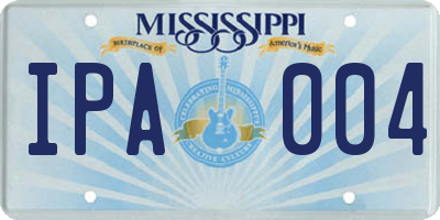 MS license plate IPA004
