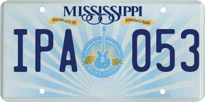 MS license plate IPA053