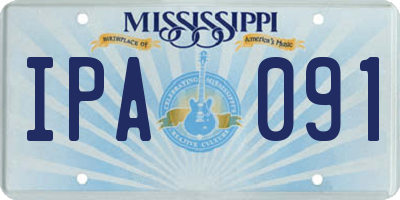 MS license plate IPA091