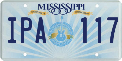 MS license plate IPA117