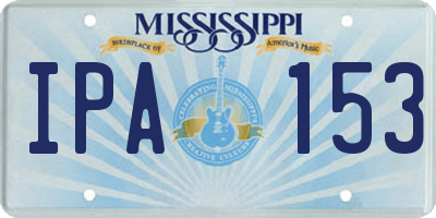 MS license plate IPA153