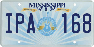 MS license plate IPA168
