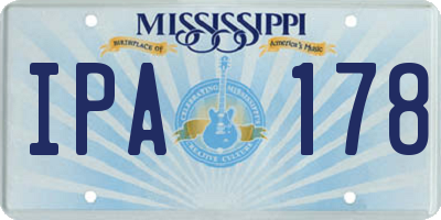 MS license plate IPA178