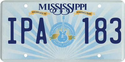 MS license plate IPA183