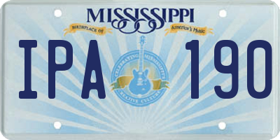 MS license plate IPA190