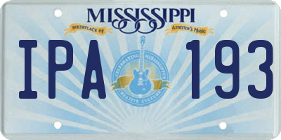 MS license plate IPA193
