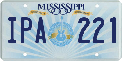 MS license plate IPA221