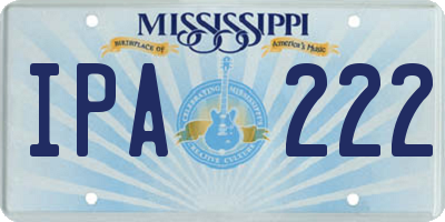 MS license plate IPA222