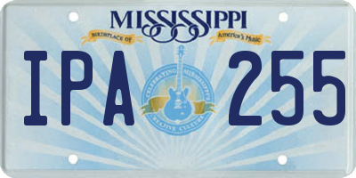 MS license plate IPA255