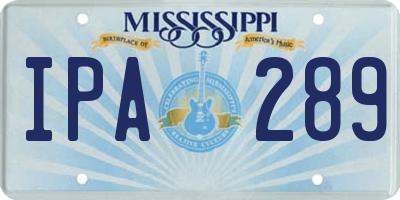 MS license plate IPA289