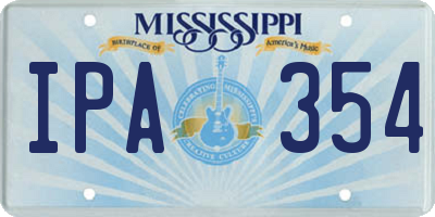 MS license plate IPA354