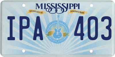MS license plate IPA403