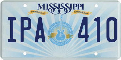 MS license plate IPA410