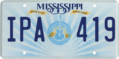 MS license plate IPA419