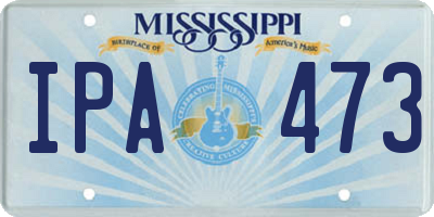 MS license plate IPA473