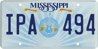 MS license plate IPA494