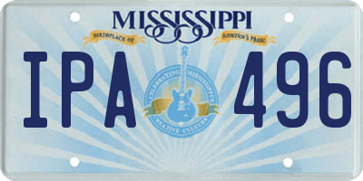 MS license plate IPA496