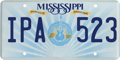 MS license plate IPA523
