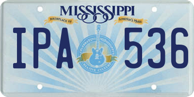 MS license plate IPA536
