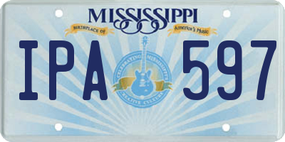 MS license plate IPA597