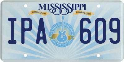 MS license plate IPA609