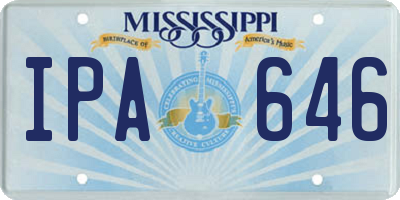 MS license plate IPA646