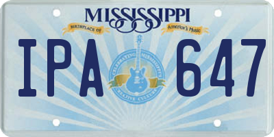 MS license plate IPA647
