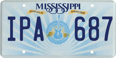 MS license plate IPA687