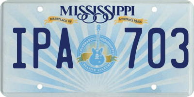 MS license plate IPA703