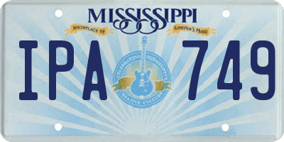 MS license plate IPA749