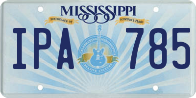 MS license plate IPA785